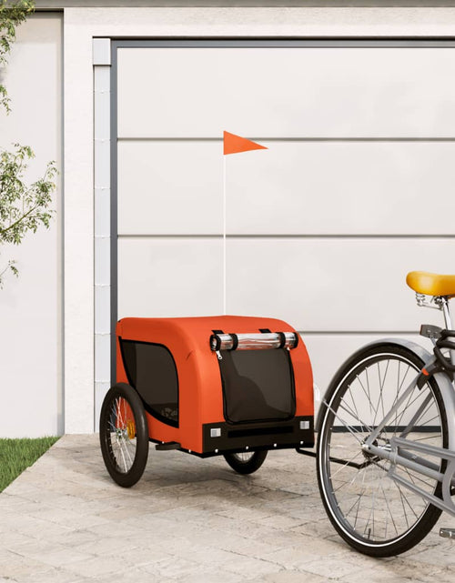 Загрузите изображение в средство просмотра галереи, Remorcă de bicicletă câini portocaliu&amp;negru textil oxford&amp;fier Lando - Lando
