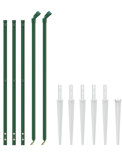 Încărcați imaginea în vizualizatorul Galerie, Gard plasă de sârmă cu țăruși de fixare, verde, 1,1x10 m Lando - Lando
