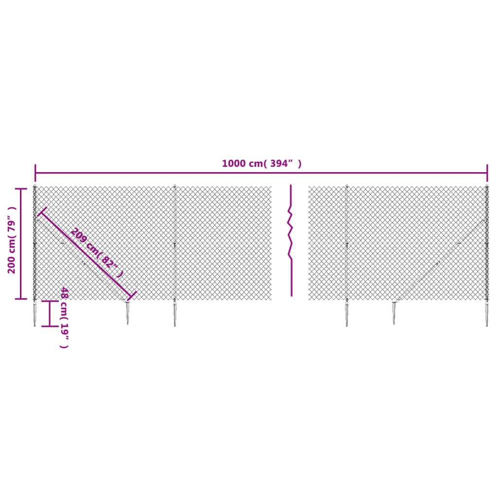 Gard plasă de sârmă cu țăruși de fixare, 2x10 m Lando - Lando