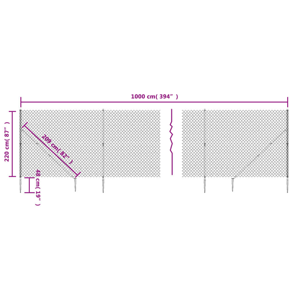 Gard plasă de sârmă cu țăruși de fixare, verde, 2,2x10 m Lando - Lando