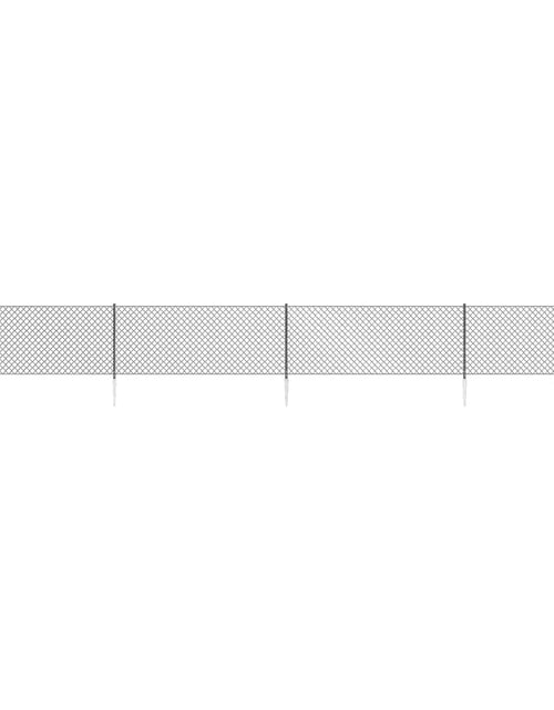 Загрузите изображение в средство просмотра галереи, Gard plasă de sârmă cu țăruși de fixare, antracit, 0,8x10 m Lando - Lando
