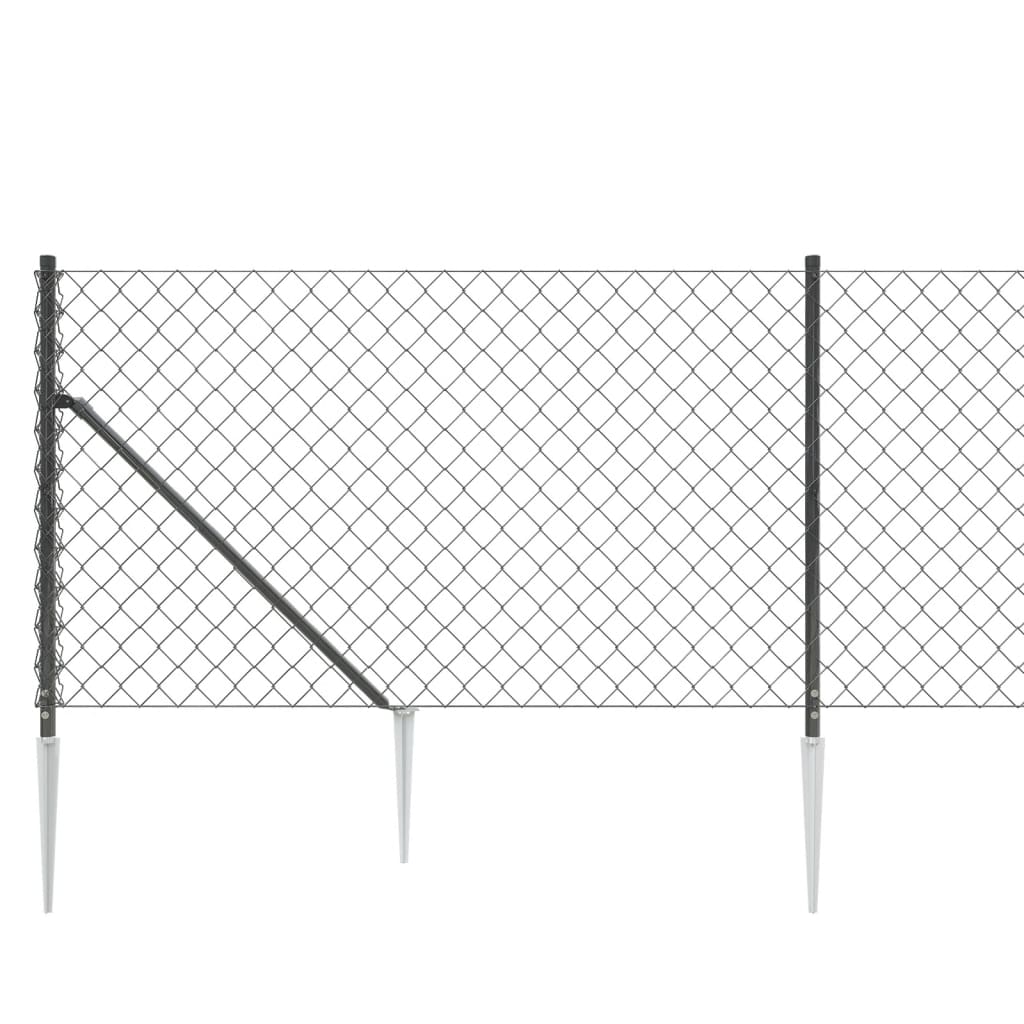 Gard plasă de sârmă cu țăruși de fixare, antracit, 0,8x10 m Lando - Lando