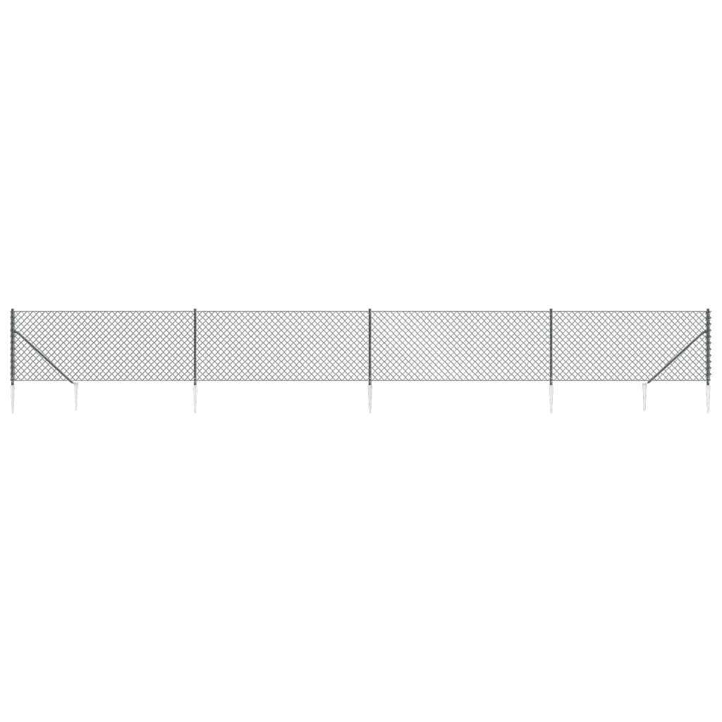 Gard plasă de sârmă cu țăruși de fixare, antracit, 1,1x10 m Lando - Lando