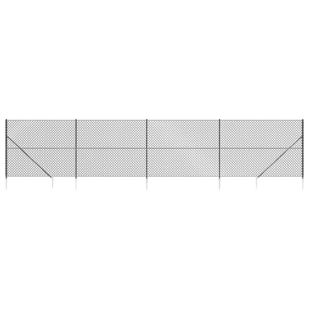 Gard plasă de sârmă cu țăruși de fixare, antracit, 1,6x10 m Lando - Lando