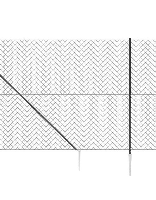 Загрузите изображение в средство просмотра галереи, Gard plasă de sârmă cu țăruși de fixare, antracit, 1,6x10 m Lando - Lando
