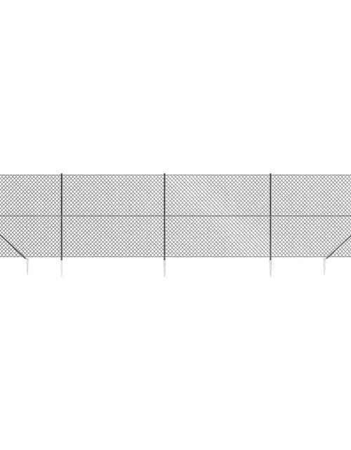 Загрузите изображение в средство просмотра галереи, Gard plasă de sârmă cu țăruși de fixare, antracit 2x10 m Lando - Lando
