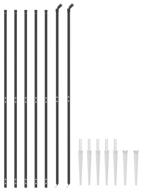 Încărcați imaginea în vizualizatorul Galerie, Gard plasă de sârmă cu țăruși de fixare, antracit 2x10 m Lando - Lando
