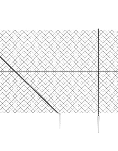 Загрузите изображение в средство просмотра галереи, Gard plasă de sârmă cu țăruși de fixare, antracit 2x10 m Lando - Lando
