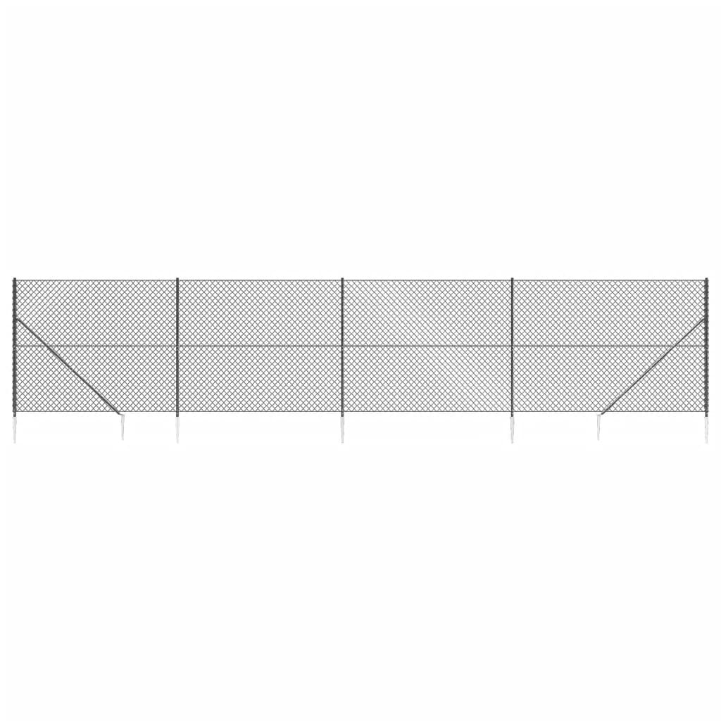 Gard plasă de sârmă cu țăruși de fixare, antracit, 2,2x10 m Lando - Lando