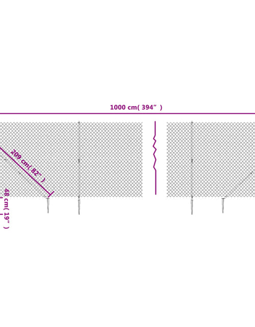 Загрузите изображение в средство просмотра галереи, Gard plasă de sârmă cu țăruși de fixare, antracit, 2,2x10 m Lando - Lando
