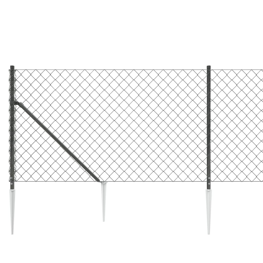 Gard plasă de sârmă cu țăruși de fixare, antracit, 1,1x25 m Lando - Lando
