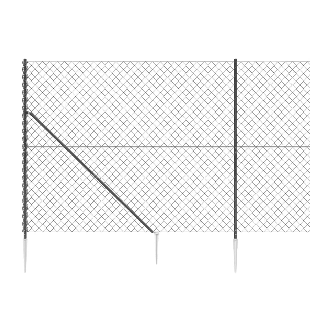 Gard plasă de sârmă cu țăruși de fixare, antracit, 2,2x25 m Lando - Lando