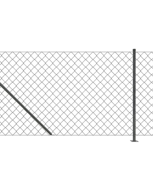 Загрузите изображение в средство просмотра галереи, Gard plasă de sârmă cu bordură, antracit, 1,1x10 m Lando - Lando
