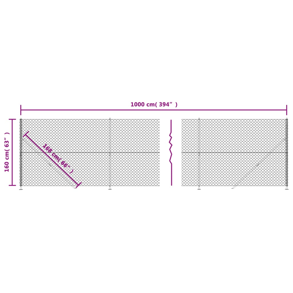 Gard plasă de sârmă cu bordură, antracit, 1,6x10 m Lando - Lando