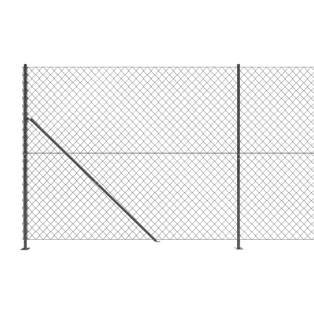 Gard plasă de sârmă cu bordură, antracit, 2x10 m Lando - Lando