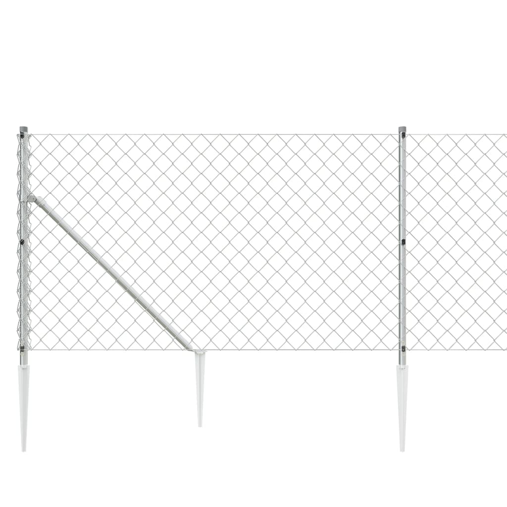 Gard plasă de sârmă cu țăruși de fixare, argintiu, 0,8x10 m Lando - Lando