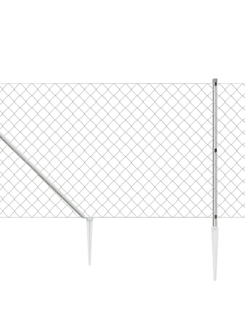Încărcați imaginea în vizualizatorul Galerie, Gard plasă de sârmă cu țăruși de fixare, argintiu, 1,1x10 m Lando - Lando
