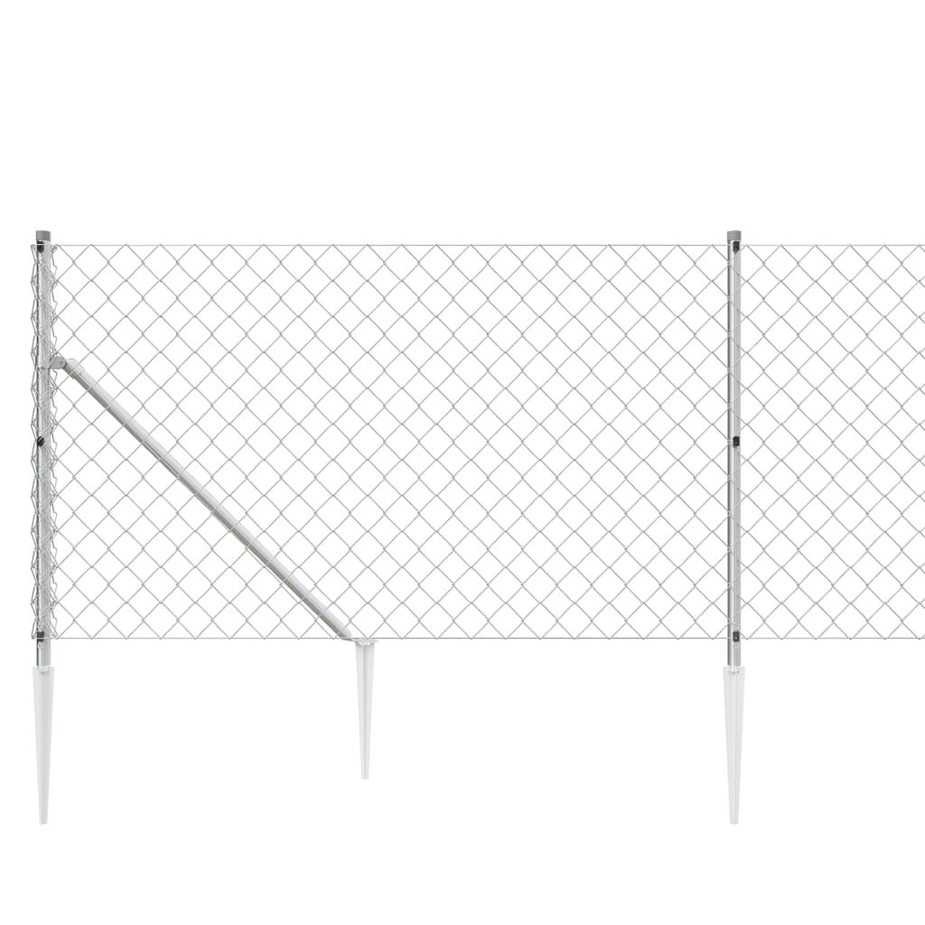 Gard plasă de sârmă cu țăruși de fixare, argintiu, 1,1x10 m Lando - Lando