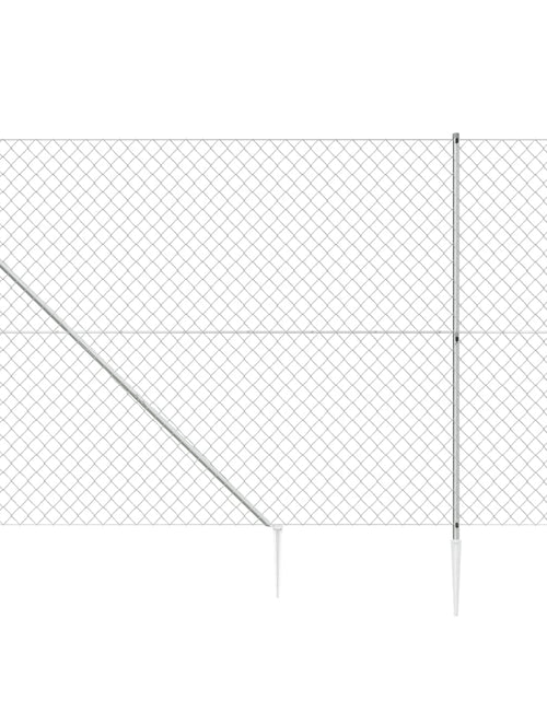 Загрузите изображение в средство просмотра галереи, Gard plasă de sârmă cu țăruși de fixare, argintiu, 1,4x10 m Lando - Lando
