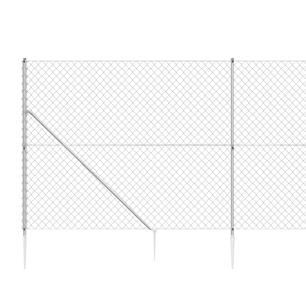 Gard plasă de sârmă cu țăruși de fixare, argintiu, 1,4x10 m Lando - Lando