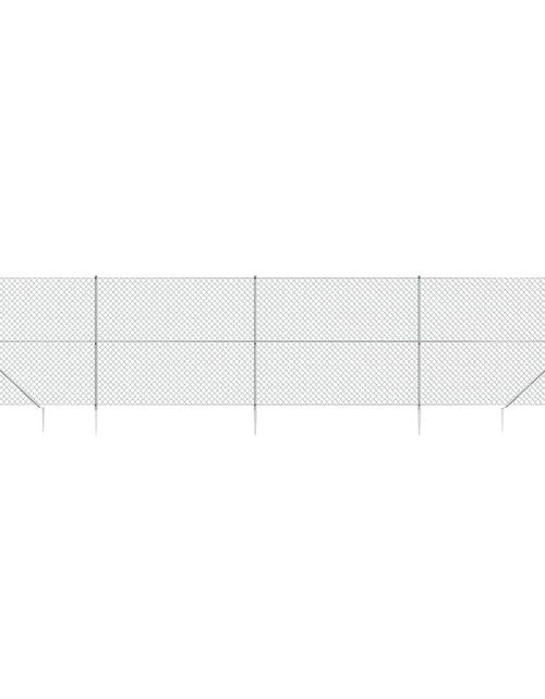 Загрузите изображение в средство просмотра галереи, Gard plasă de sârmă cu țăruși de fixare, argintiu, 2x10 m Lando - Lando
