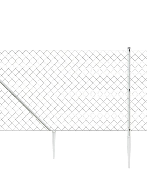 Загрузите изображение в средство просмотра галереи, Gard plasă de sârmă cu țăruși de fixare, argintiu, 1x25 m Lando - Lando
