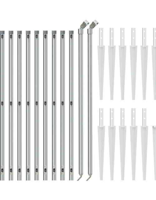 Încărcați imaginea în vizualizatorul Galerie, Gard plasă de sârmă cu țăruși de fixare, argintiu, 1,1x25 m Lando - Lando
