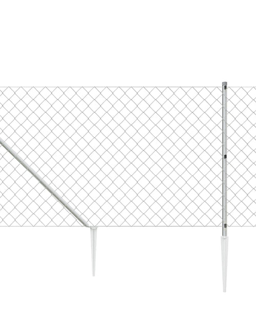 Încărcați imaginea în vizualizatorul Galerie, Gard plasă de sârmă cu țăruși de fixare, argintiu, 1,1x25 m Lando - Lando
