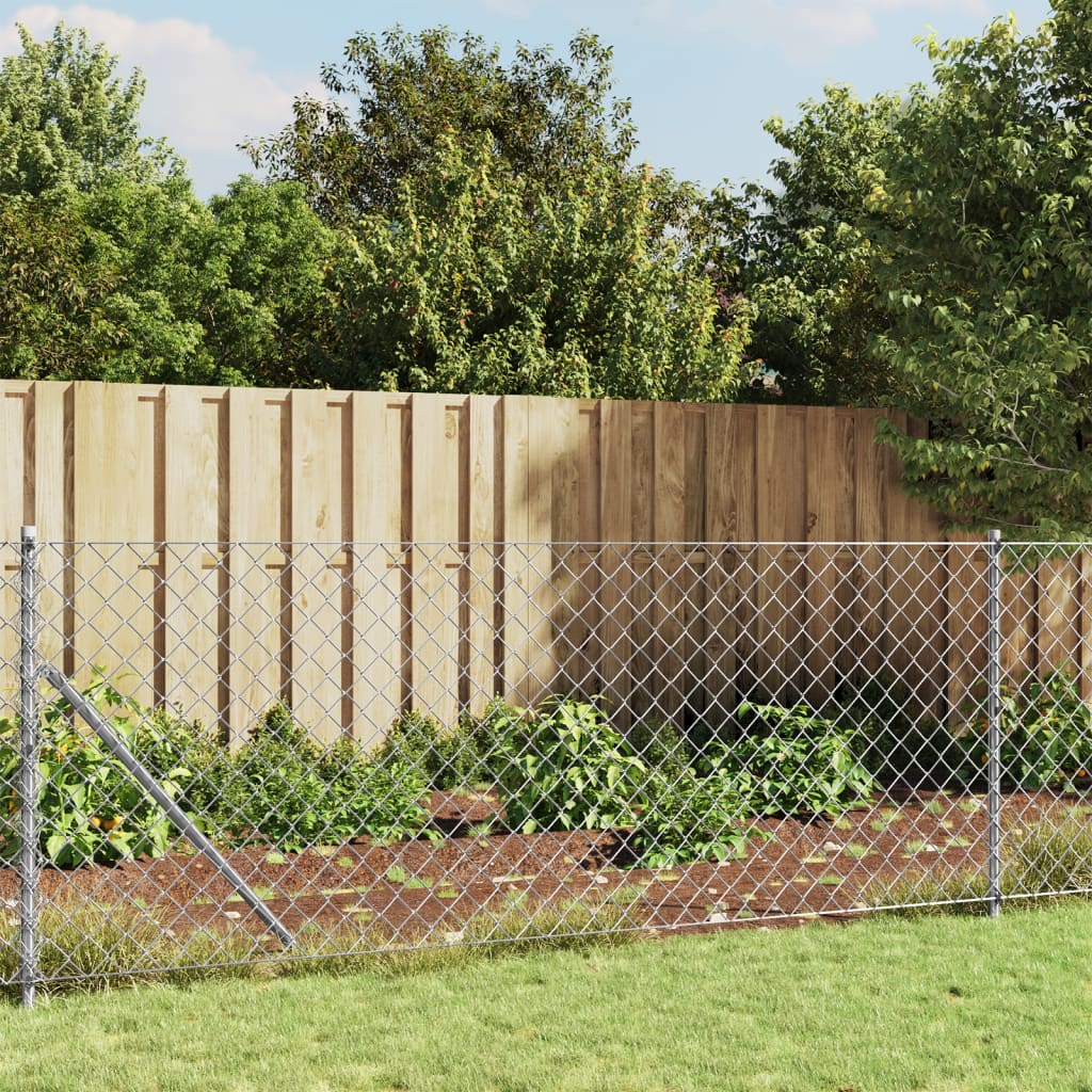 Gard plasă de sârmă cu țăruși de fixare, argintiu, 1,1x25 m Lando - Lando