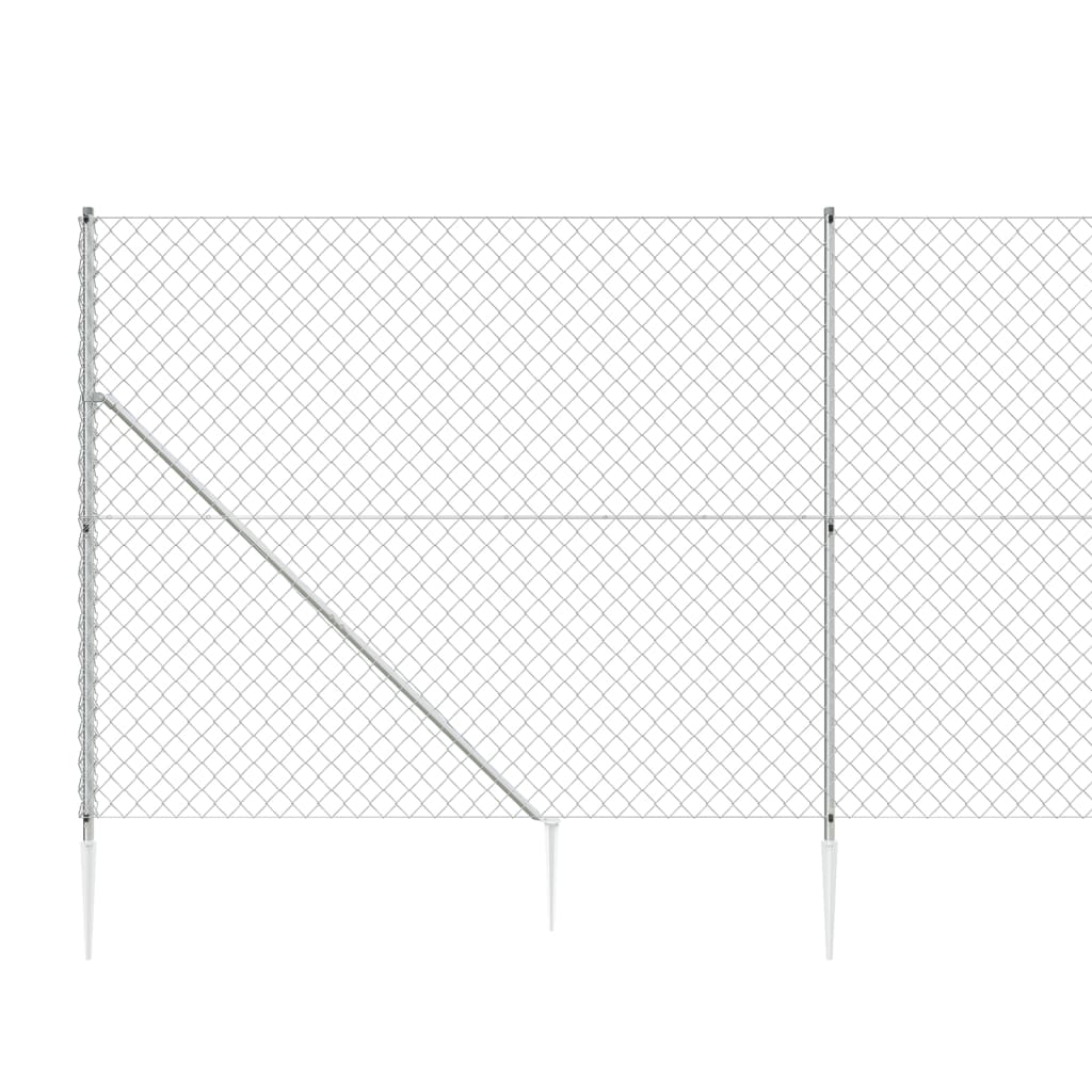 Gard plasă de sârmă cu țăruși de fixare, argintiu, 1,4x25 m Lando - Lando