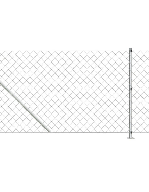 Загрузите изображение в средство просмотра галереи, Gard plasă de sârmă cu bordură, argintiu, 0,8x10 m Lando - Lando
