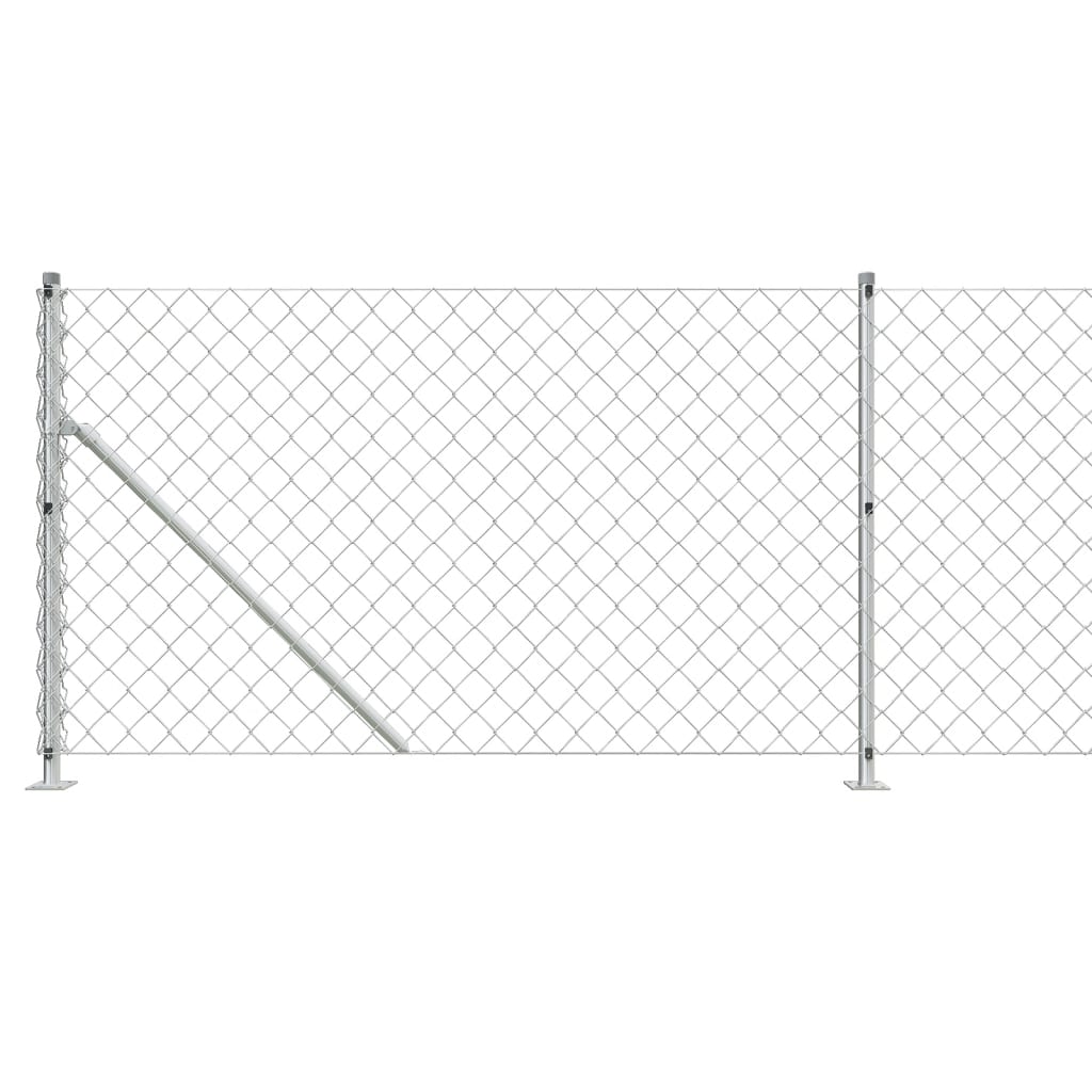 Gard plasă de sârmă cu bordură, argintiu, 1x10 m Lando - Lando