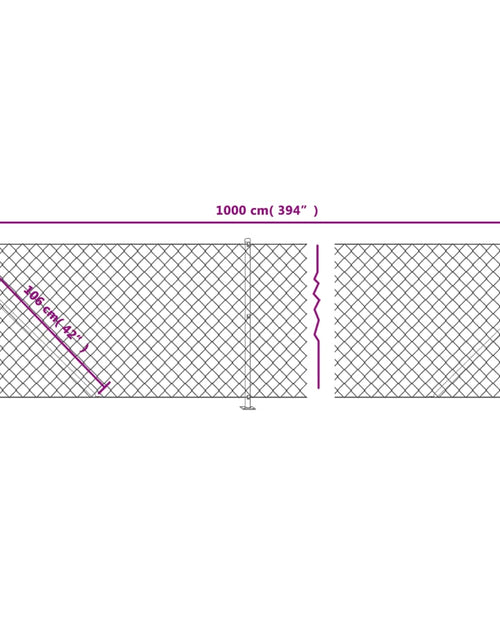Загрузите изображение в средство просмотра галереи, Gard plasă de sârmă cu bordură, argintiu, 1x10 m Lando - Lando

