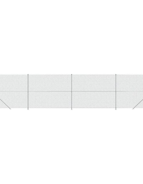 Загрузите изображение в средство просмотра галереи, Gard plasă de sârmă cu bordură, argintiu, 1,4x10 m Lando - Lando
