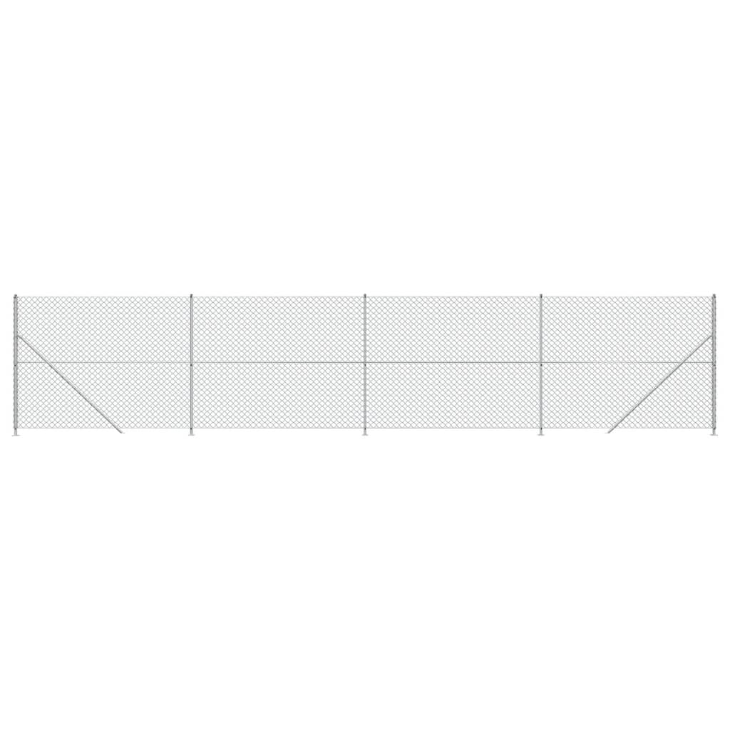 Gard plasă de sârmă cu bordură, argintiu, 1,4x10 m Lando - Lando