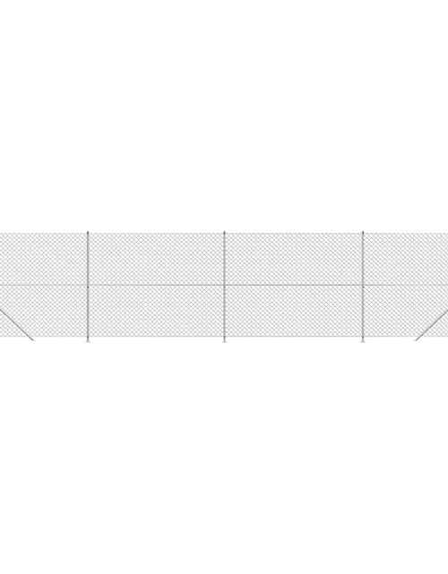 Загрузите изображение в средство просмотра галереи, Gard plasă de sârmă cu bordură, argintiu, 1,6x10 m Lando - Lando
