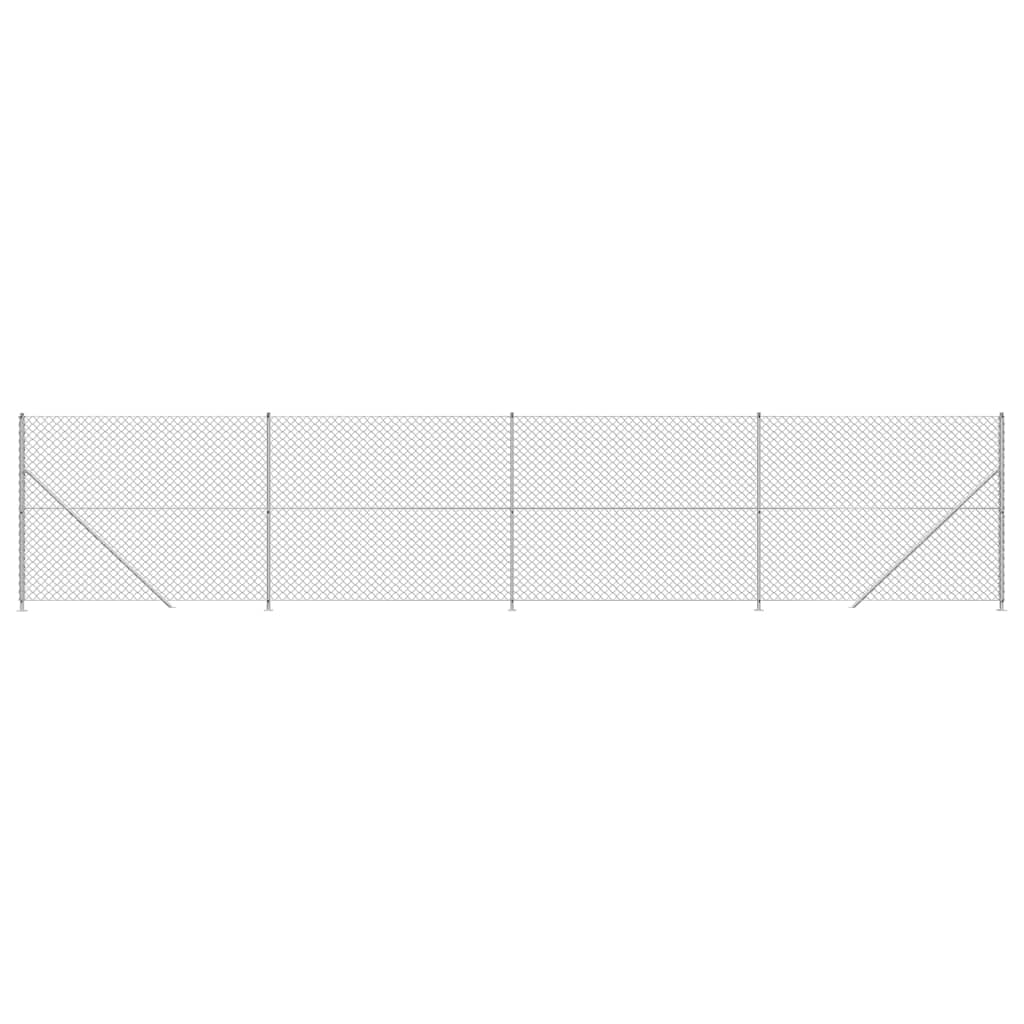 Gard plasă de sârmă cu bordură, argintiu, 1,6x10 m Lando - Lando
