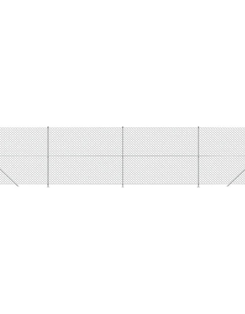 Загрузите изображение в средство просмотра галереи, Gard plasă de sârmă cu bordură, argintiu, 2x10 m Lando - Lando
