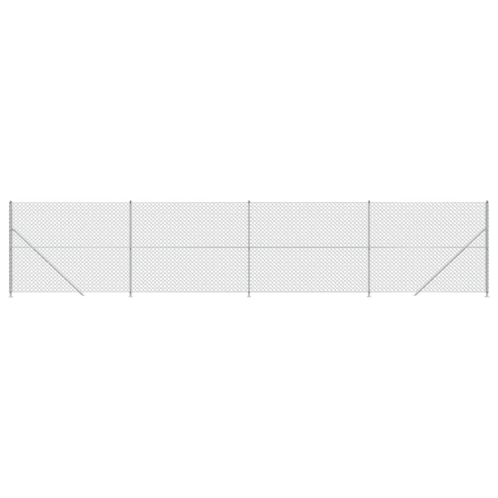 Gard plasă de sârmă cu bordură, argintiu, 2x10 m Lando - Lando