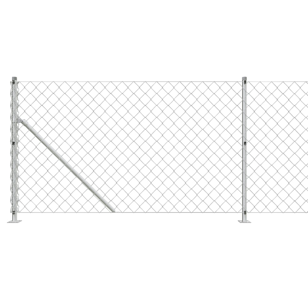 Gard plasă de sârmă cu bordură, argintiu, 0,8x25 m Lando - Lando