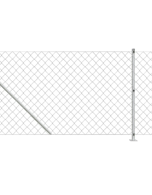 Загрузите изображение в средство просмотра галереи, Gard plasă de sârmă cu bordură, argintiu, 1x25 m Lando - Lando
