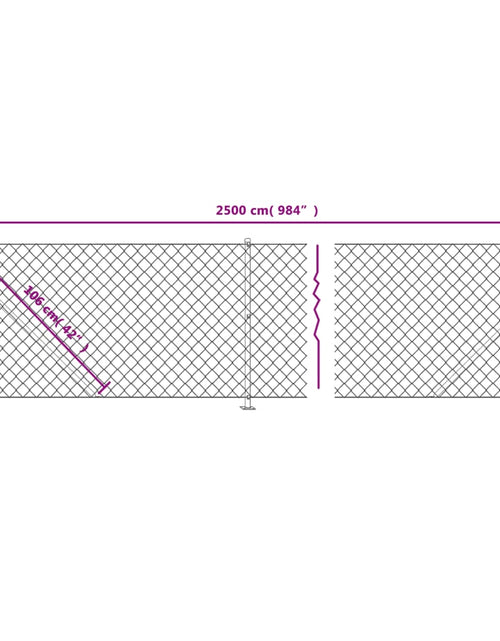 Încărcați imaginea în vizualizatorul Galerie, Gard plasă de sârmă cu bordură, argintiu, 1x25 m Lando - Lando
