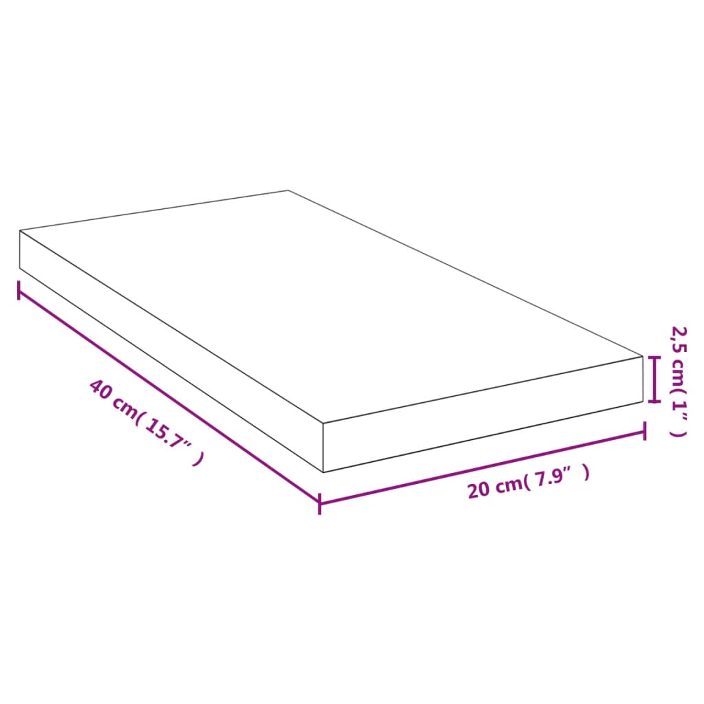 Raft de perete, 40x20x2,5 cm, bambus Lando - Lando