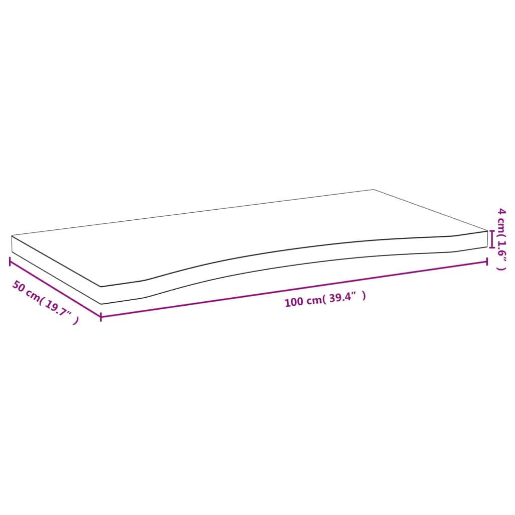 Blat de birou, 100x50x4 cm, bambus Lando - Lando