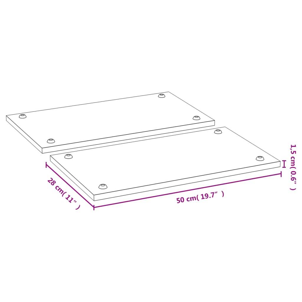 Protecții pentru aragaz, 2 buc., 50x28x1,5 cm, bambus Lando - Lando