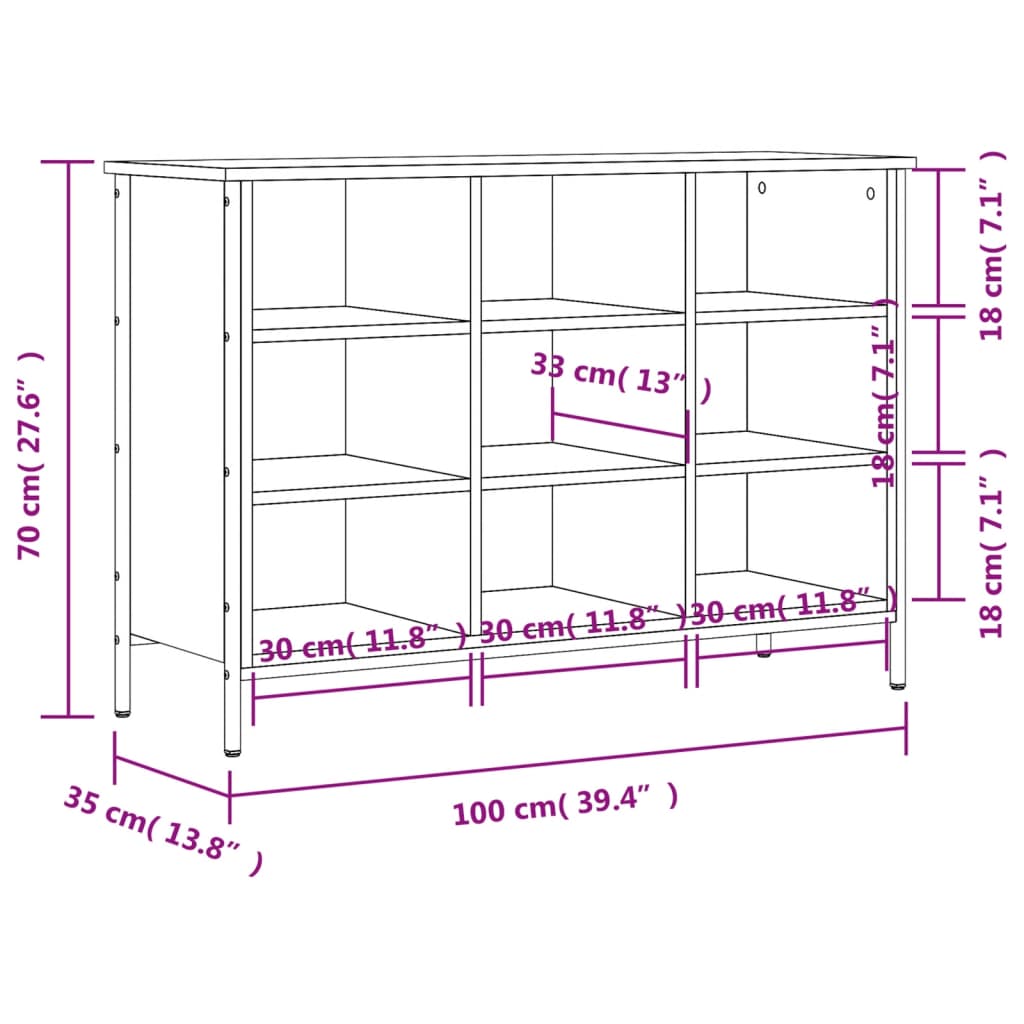 Pantofar, stejar sonoma, 100x35x70 cm, lemn compozit Lando - Lando