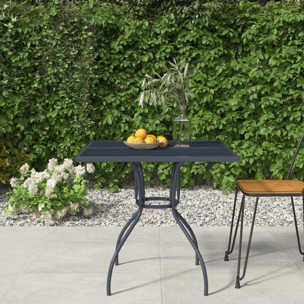 Masă de grădină, antracit, 80 x 80 x 72,5 cm, plasă din oțel - Lando