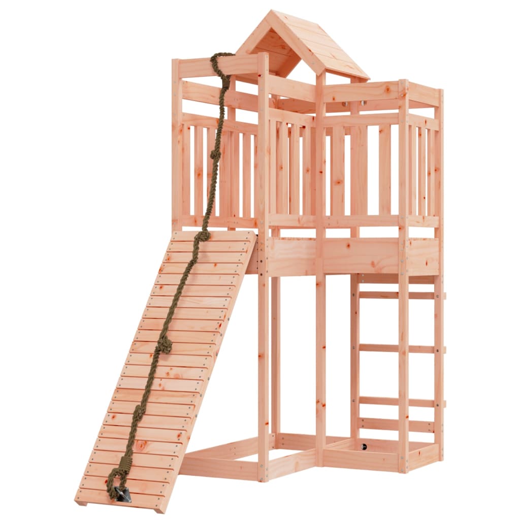 Căsuță de joacă cu perete de cățărat, lemn masiv douglas - Lando