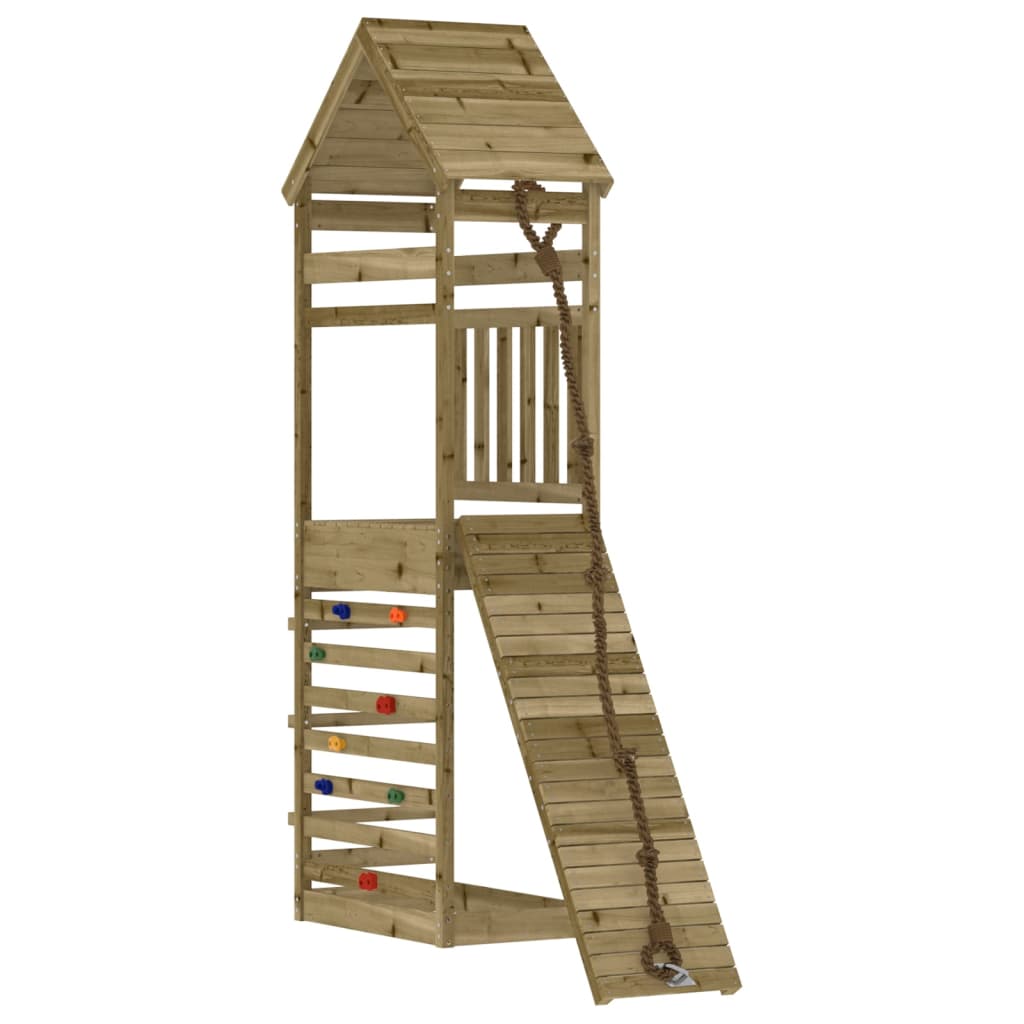 Căsuță de joacă cu perete de cățărat, lemn de pin impregnat - Lando