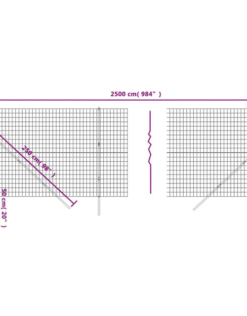 Încărcați imaginea în vizualizatorul Galerie, Gard plasă de sârmă, verde, 2x25 m, oțel galvanizat Lando - Lando
